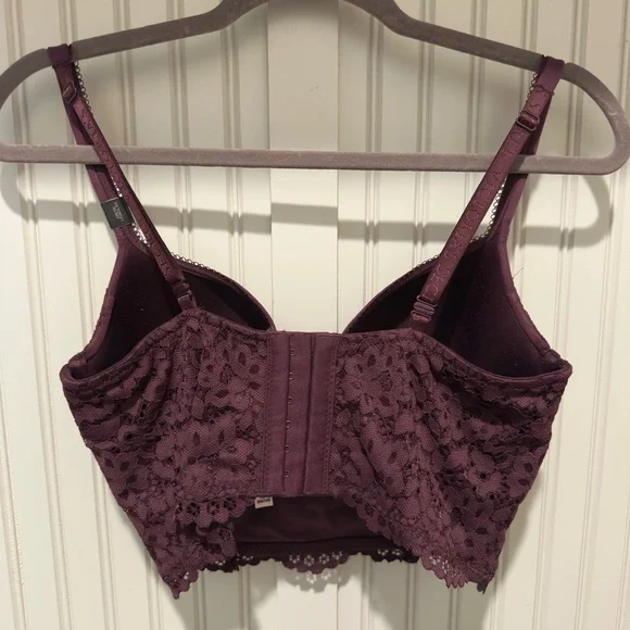 Victoria’s Secret Purple Lined Dem Longline Bustier Corset Bra 36D ✨*Brand New! - Picture 3 of 6